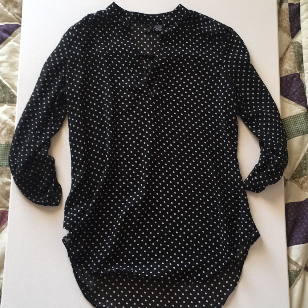 Black and White Polka Dot Portofino Office  Shirt